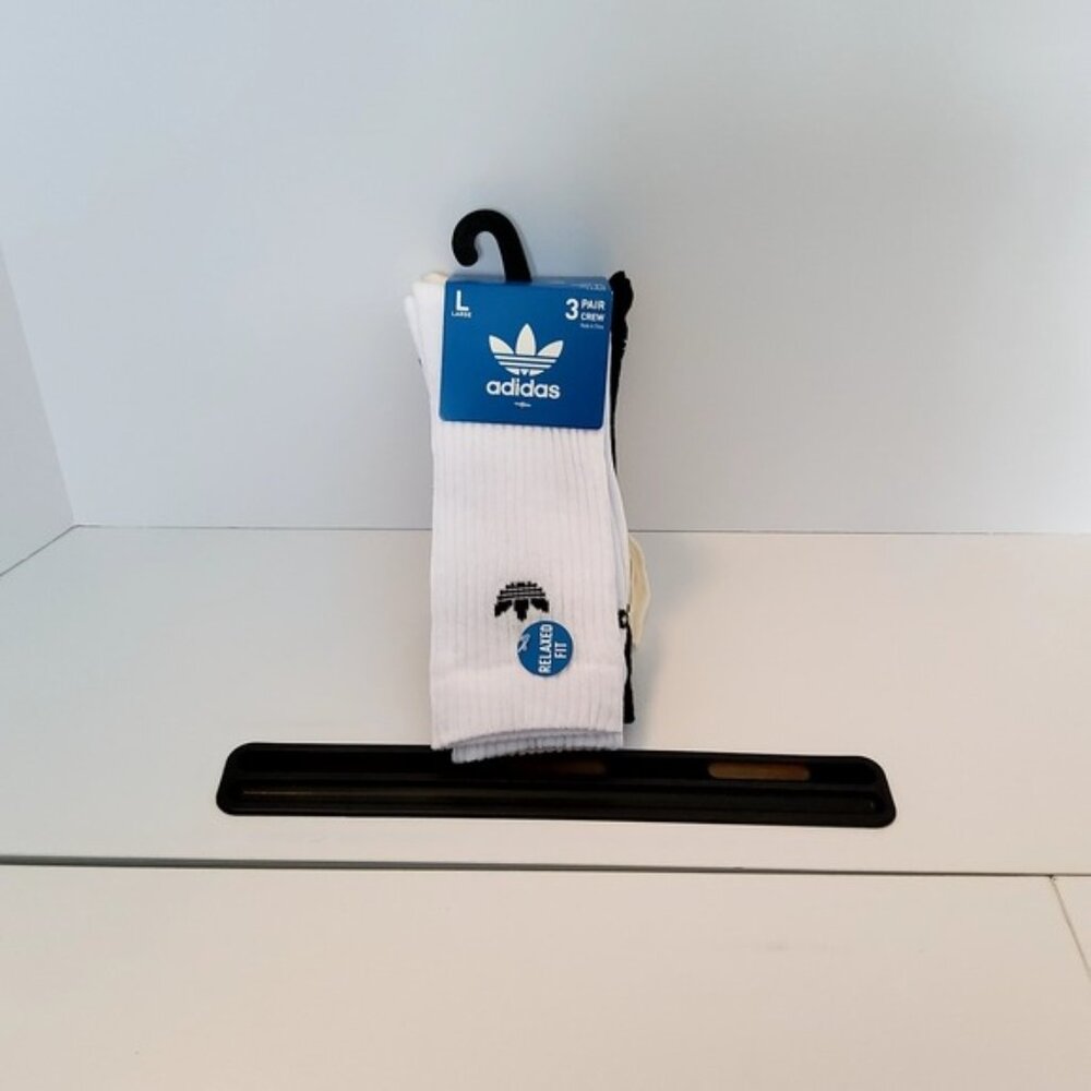 adidas Originals Trefoil Crew Men's Socks Multi (3Pack) L - Fits Men’s 8-12 -NEW - Picture 7 of 7